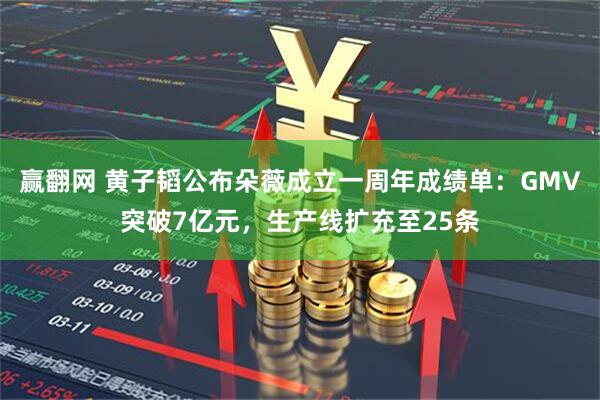 赢翻网 黄子韬公布朵薇成立一周年成绩单：GMV突破7亿元，生产线扩充至25条